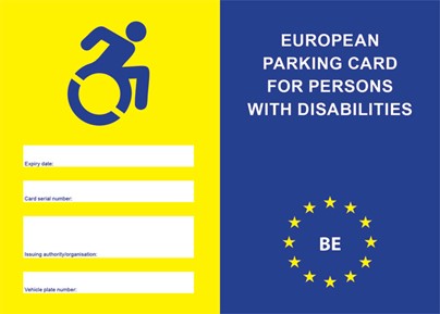 Europese parkeerkaart - Voorkant