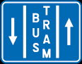 Bord F18 'bus en tramstrook'
