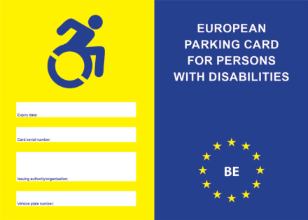 Europese parkeerkaart - Voorkant