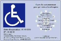 Carte de stationnement pour personnes handicapées