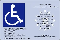 Parkeerkaart voor mensen met een handicap