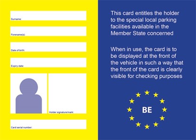 Europese parkeerkaart - Achterkant